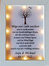 Geschenk VALENTINSTGAG viele Motive LED Beleuchtung Bilderrahmen personalisiert