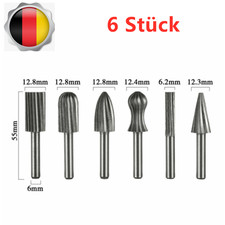6 Stück Set 6 mm Frässtift Wolframcarbid Hartmetallfräser Schaftfräser Fräser DE