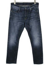 G-Star 3301 Straight Herrenjeans W34/L32 Knopf Fly Whiskers Fade Effekt