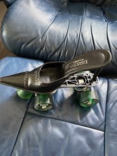 Sabot Pantolette Unikat High Heel Rollschuh Skulptur  Stiletto  Echtleder  Italy