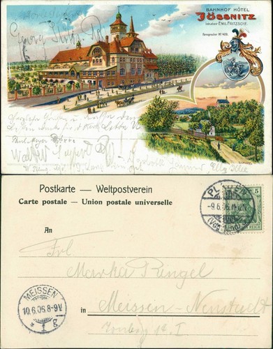 Litho jößnitz plauen - litho, ak