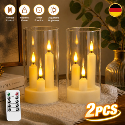 Beige led kerzen flammenlose - kerzen, 2