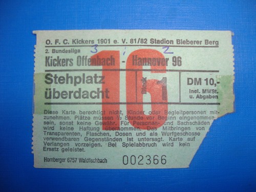 Ticket ofc kickers - 81/82,