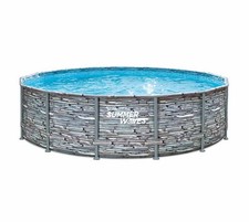 Aufstellpool Schwimmbad Schwimmbecken Steinoptik Komplettset rund Ø427cm Summer