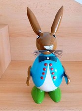 Ostern Großer rundlicher Hase Osterdeko Holz Figur Osternest Spielzeug Handarbei