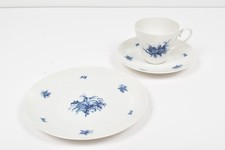 Rosenthal Romanze - Blau Blumenmuster - Kaffeegedeck 3-tlg. - Vintage - Neuwert