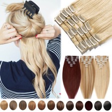 Dick Echthaar Clip In Remy Human Haar Extensions Haarverlängerung 8 Haarteil Icy