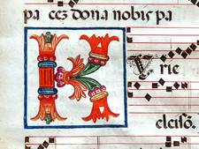Antiphonar Einzelblatt, Pergament, Liturgischer Gesang, Latein, ca. 16. Jhdt.