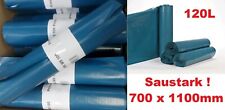 120L Müllsäcke LDPE Müllbeutel extra stark reißfest 700x1100Typ100 blau ca.80my