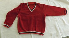 Kinder-/Jungen-/Nickipullover, V-Ausschnitt, rot, Größe 110