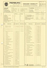 Datenblatt Einstelldaten Solex