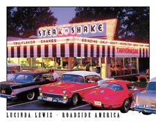 US Blechschild 30x40 Lucinda Lewis - Roadside America Steak n Shake Rosies Diner
