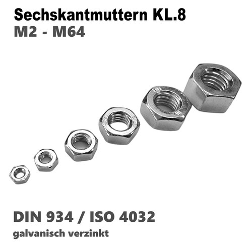 Din 934 sechskantmuttern - din,