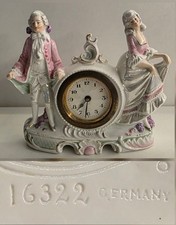 Antike Porzellan Kaminuhr mit