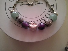 Thomas Sabo Bead Armband 18 cm 7 Beads 2 Stopper 1 Sicherheitskette