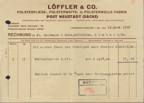 Langenwolmsdorf rechnung - langenwolmsdorf, sa.,
