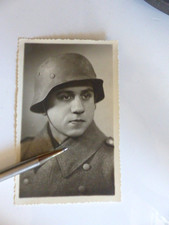 altes Foto Portrait 2. WK Soldat Uniform Stahlhelm