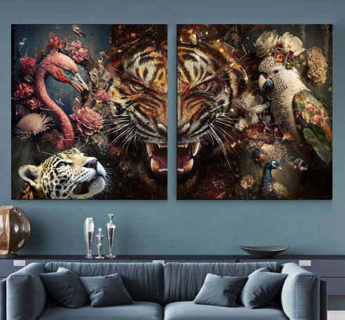 Xxl leinwand bild - bild-set, tiere