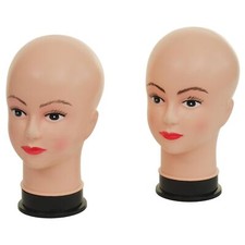 2x Mannequin-Kopf HWC-G81, Perückenpuppe weiblich Frau Puppe Schaufensterpuppe