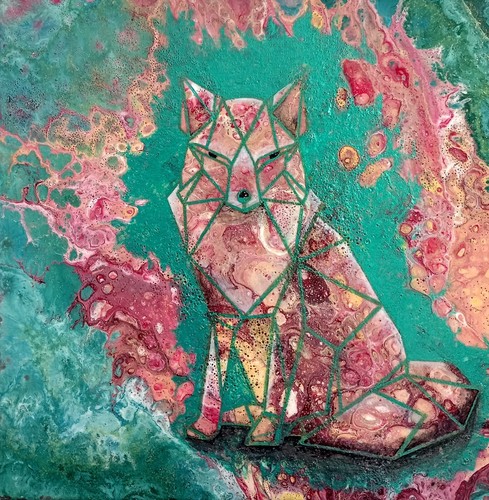 Fuchs acrylbild 30x30 - fuchs,