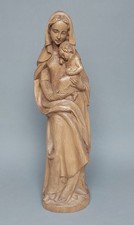 Heiligen Figur Maria mit Jesus Kind Holz geschnitzt natur LINDER Wolkenstein
