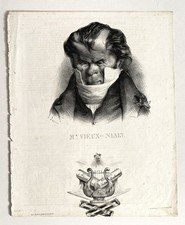 HONORÈ DAUMIER, Mr. VIEUX-NIAIS mit Wappen orig. Lithographie La caricature 1833