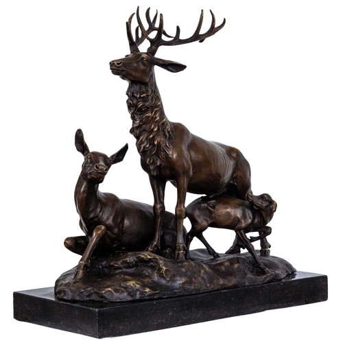 Bronzeskulptur hirsch familie - bronzeskulptur,
