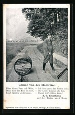 Fassroller auf der Resie nach Rom, Ansichtskarte 