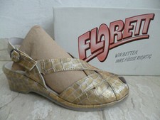 Florett Sandale Sandalen Sandalette Sandaletten Schuhe Leder beige