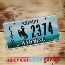 USA Nummernschild/Kennzeichen/license plate* Wyoming City Exempt *