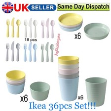 IKEA 6 Teller, 6 Tassen, 6 Schüsseln, 18 Teile Besteck, voll 36 Teile Kalas Set ORIGINAL