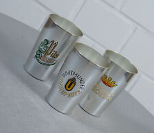 3 Alu Becher Trinkbecher Saft Becher Dortmunder Bierbecher Silber Vintage 60's