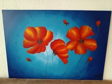 Acryl Bild Mohn Acrylbild Leinwand Kunst Deko