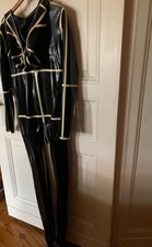 Latexcatsuit schwarz Gr. L/XL