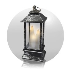 Deko-Laterne mit 3 LED-Kerzen