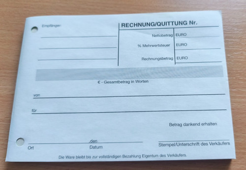 Quittungsblock - a6,