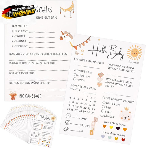 Babyparty spiele karten - babyparty,