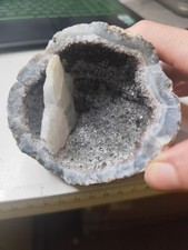 Rauchquarz Geode + Calcit