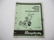 Simplicity 555 Snowthrower Schneefräse Ersatzteilliste Parts List 1984