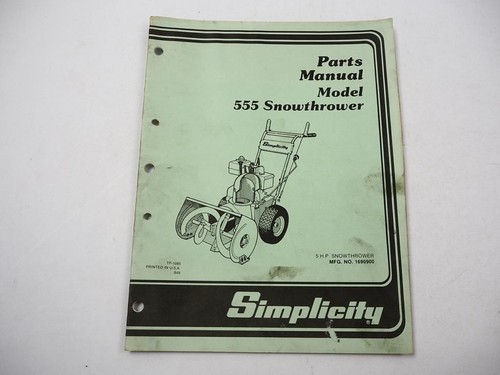 Simplicity 555 snowthrower - simplicity,