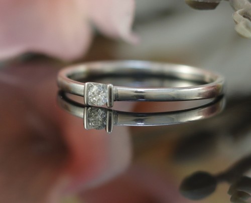 Solitär brillant ring 585er - ring, /