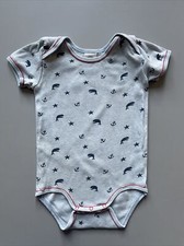 SANETTA ♥ BODY EINTEILER STRAMPLER ♥ BABIES ♥ GR.80 CM 12 MONATE ♥ HELLBLAU 