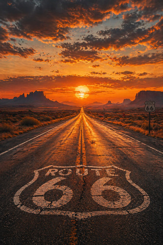 Route sonnenuntergang - route,