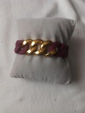 Hanse Klunker, Armband, Aubergine , Pflaume mit Gold, Ungetragen, Neu