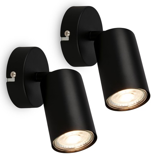 Led wandspot 2er set schwarz - 2er,