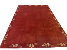 Original Nepal mit Super Weiche Wolle Handgeknüpft Hell Rot Orange  295/202