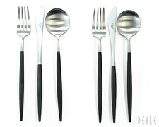 Cutipol GOA schwarz 6-teiliges Geschirrset (2 Messer 2 Gabeln 2 Löffel) mit
