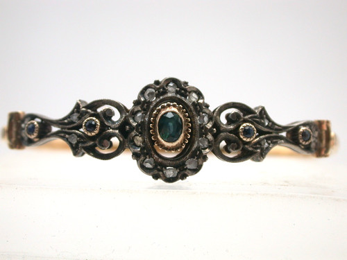Alter diamant saphir armreif - diamant,