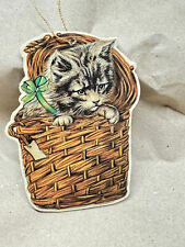 Christbaumschmuck  Pappe Oblate Kitty Cucumber Merrimack 1985  Katze Anhänger