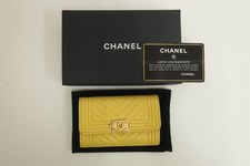 Echt CHANEL Leder Junge Chanel Kartenetui Geldbörse Portemonnaie #21659